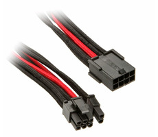 SilverStone kabel 8-pin PCI > 6+2-pin PCIe 25 cm černo-červená / individuálně pletené kabely