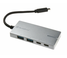 SilverStone EP09C USB 3.1 Type C Adaptér stříbrná / 2x USB-C + 2x USB 3.1