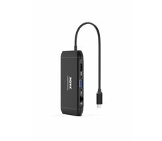 PORT CONNECT Dokovací stanice 8v1 DUAL SCREEN / 2xFullHD nebo 1x4K / HDMI / VGA / 3xUSB-A / RJ-45 / TF / SD