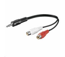 MicroConnect Audio adapter jack 3.5mm (M) - 2x RCA (F) 0.2m černá