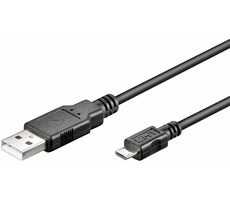 MicroConnect kabel USB2.0 A (M) - microUSB B (M) 0.6m černá / 480Mbit/s