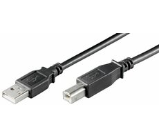 MicroConnect kabel USB2.0 A (M) - USB B (M) 1m černá / 480Mbit/s