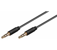 MicroConnect Slim audio kabel 3-pin Jack 3.5mm - Jack 3.5mm 2m černá