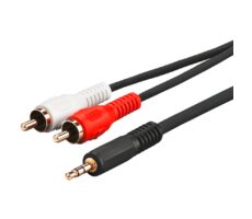 MicroConnect Audio adapter jack 3.5mm (M) - 2x RCA (M) 1.5m černá