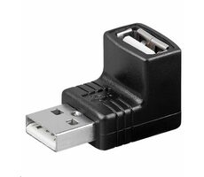 MicroConnect zahnutý adaptér do pravého úhle USB2.0 A (M) - USB2.0 A (F) černá