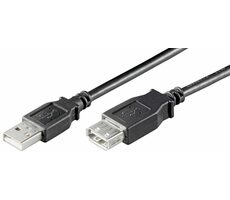 MicroConnect kabel USB2.0 A (M) - USB2.0 A (F) 2m černá / 480Mbit/s