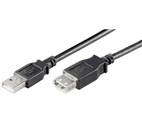 MicroConnect kabel USB2.0 A (M) - USB2.0 A (F) 3m černá / 480Mbit/s