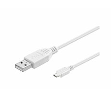 MicroConnect kabel USB2.0 A (M) - microUSB B (M) 0.3m bílá / 480Mbit/s