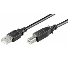 MicroConnect kabel USB2.0 A (M) - USB2.0 B (M) 3m černá / 480Mbit/s