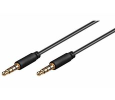 MicroConnect Slim audio kabel 4-pin Jack 3.5mm - Jack 3.5mm 0.5m černá