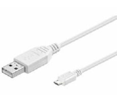 MicroConnect kabel USB2.0 A (M) - microUSB B (M) 1m bílá / 480Mbit/s