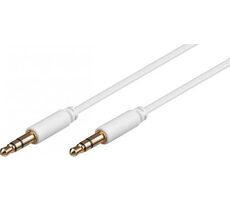MicroConnect Slim audio kabel 3-pin Jack 3.5mm - Jack 3.5mm 1m bílá