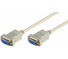 MicroConnect sériový kabel RS-232, D-SUB 9-pin (F) - D-SUB 9-pin (F) 2m bílá
