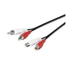 MicroConnect Stereo kabel 2x RCA (M) - 2x RCA (F) 5m černá