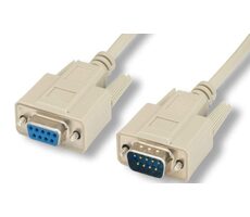 MicroConnect sériový kabel RS-232, D-SUB 9-pin (M) - D-SUB 9-pin (F) 2m bílá