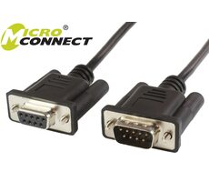 MicroConnect sériový kabel RS-232, D-SUB 9-pin (M) - D-SUB 9-pin (F) 3m černá