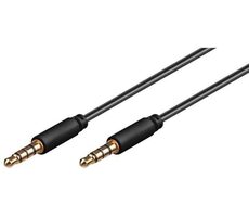 MicroConnect Slim audio kabel 4-pin Jack 3.5mm - Jack 3.5mm 2m černá
