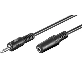 MicroConnect prodlužovací kabel 3-pin Jack 3.5mm (M) - Jack 3.5mm (F) 10m černá