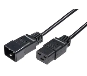 MicroConnect Prodlužovací kabel C19 - C20 1m černá