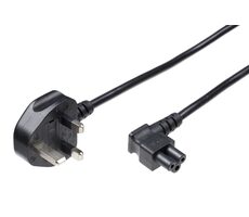 MicroConnect Power Cord zahnutý UK Typ G - C5 1.8m černá