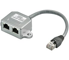 MicroConnect CAT5e RJ45 splitter 2x RJ-45 (F) - RJ-45 (M) 0.2m šedá