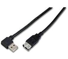 MicroConnect kabel USB2.0 A (F) - USB2.0 A 90° úhel (M) 1.5m černá