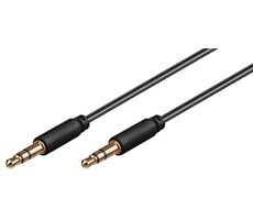 MicroConnect Slim audio kabel 3-pin Jack 3.5mm - Jack 3.5mm 15m černá