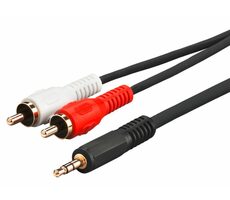 MicroConnect Audio adapter jack 3.5mm (M) - 2x RCA (M) 10m černá