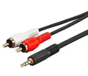 MicroConnect Audio adapter jack 3.5mm (M) - 2x RCA (M) 10m černá