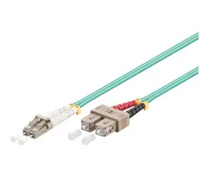 MicroConnect Optical Fibre Cable LC/SC Multimode duplex OM3 1m modrá