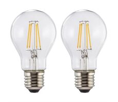 Xavax 112903 LED Filament žárovka / E27 / 806 lm (nahrazuje 60 W) / teplá bílá / čirá / 2 ks v krabičce