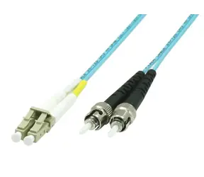 MicroConnect Optical Fibre Cable LC/ST Multimode duplex OM3 3m modrá