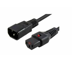 MicroConnect Prodlužovací kabel s IEC zámkem C13 - C14 1m černá