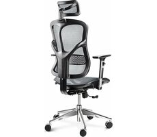 Diablo V-Basic černo-šedá / ergonomická židle / nastavitelná / síťovaná / pojezdová kolečka / nosnost 150 kg