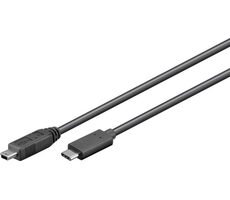 MicroConnect kabel USB C (M) - miniUSB2.0 B (M) 0.5m černá / 480Mbit/s