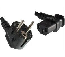 MicroConnect Síťový napájecí kabel Schuko 90° úhel - C13 270° úhel 1.8m černá
