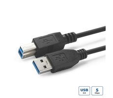 MicroConnect kabel USB3.0 A (M) - USB3.0 B (M) 5m černá / 5000Mbit/s