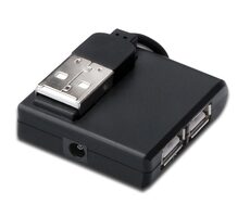 MicroConnect USB2.0 High-speed hub 4portový černá / 4x USB2.0 / 400Mbit/s