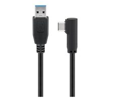 MicroConnect kabel USB-C 90° úhel (M) - USB3.0 A (M) 0.5m černá / 5000Mbit/s