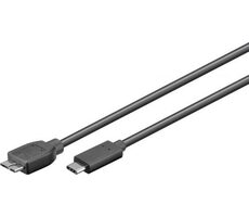 MicroConnect kabel USB C (M) - microUSB3.0 B (M) 0.6m černá / 5000Mbit/s