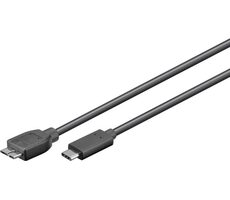 MicroConnect kabel USB C (M) - microUSB3.0 B (M) 1m černá / 5000Mbit/s
