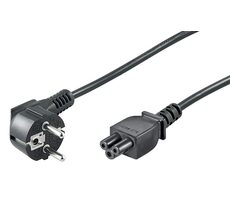 MicroConnect Síťový napájecí kabel Schuko 90° úhel - C5 10m černá