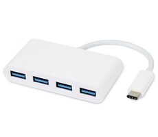MicroConnect USB-C 4-portový Multiport USB3.0 hub bílá / 4x USB3.0 / USB-C