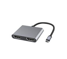 MicroConnect adaptér USB-C (M) - 2x HDMI (F) 0.15m šedá 