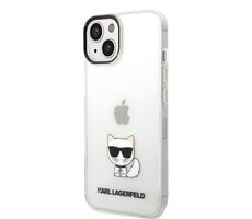 Karl Lagerfeld Choupette Logo Zadní Kryt pro Apple iPhone 14 Plus transparentní