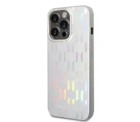 Karl Lagerfeld Iridescent Monogram Zadní Kryt pro Apple iPhone 14 Pro stříbrná
