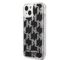 Karl Lagerfeld Monogram Liquid Glitter Zadní Kryt pro Apple iPhone 14 Plus černá