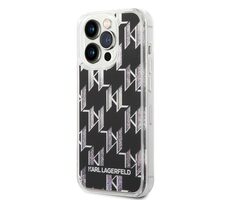 Karl Lagerfeld Monogram Liquid Glitter Zadní Kryt pro Apple iPhone 14 Pro černá