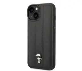 Karl Lagerfeld Quilted Puffy Ikonik Logo Zadní Kryt pro Apple iPhone 14 černá