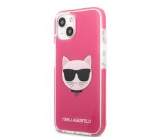 Karl Lagerfeld TPE Choupette Head Kryt pro Apple iPhone 13 Fuchsia